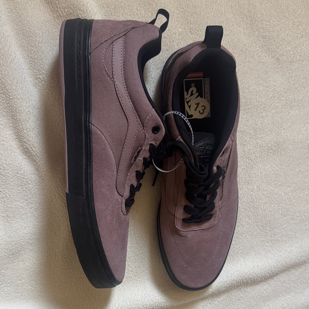 Vans Suede Sneakers in Mauve and Black